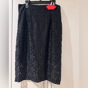 Kling Black/Blue Floral Lace Pencil Skirt
